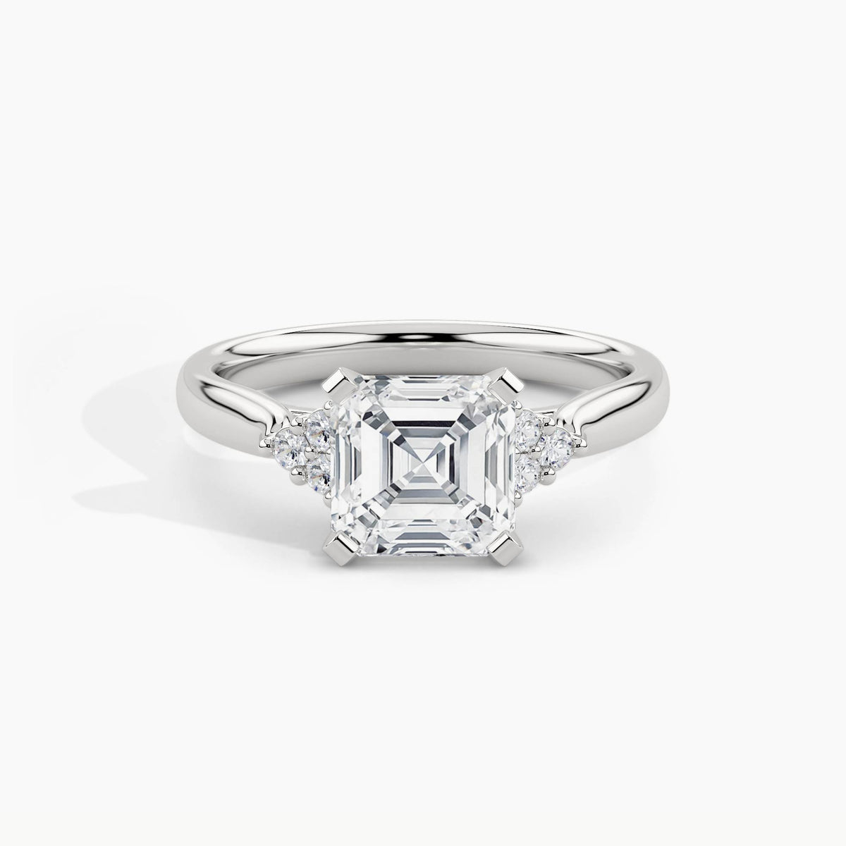 950 Platinum, Asscher, down view