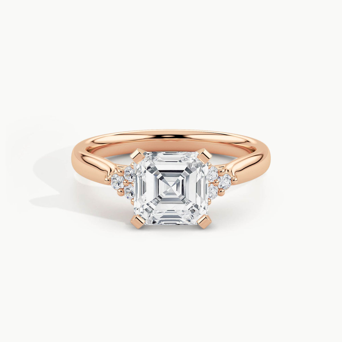 Rose Gold, Asscher, down view