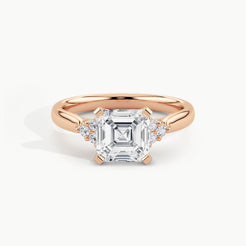 Rose Gold, Asscher, down view