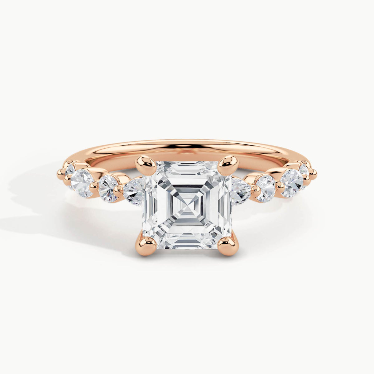 Rose Gold, Asscher, down view