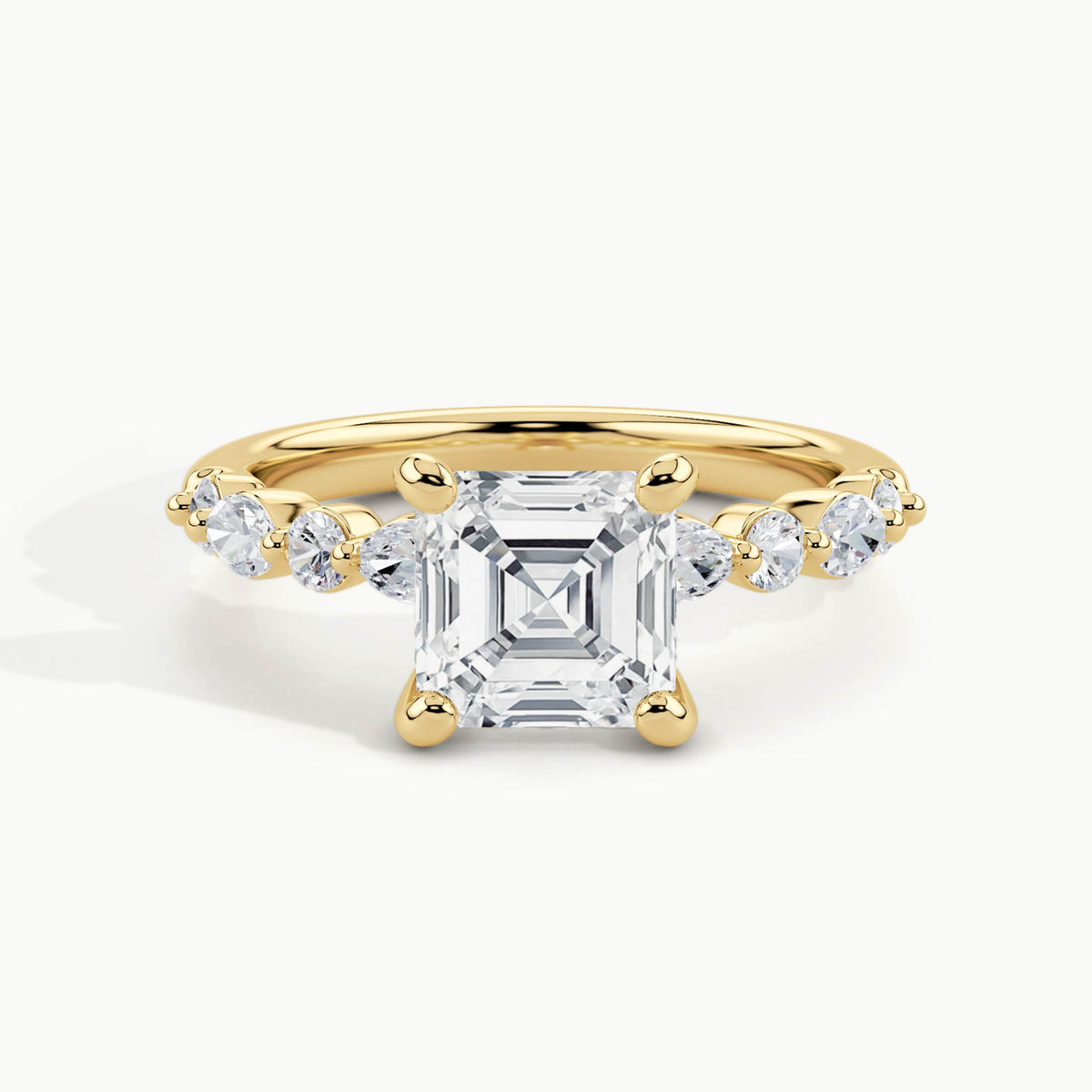 Yellow Gold, Asscher, down view