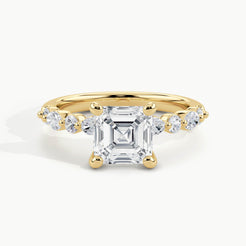 Yellow Gold, Asscher, down view