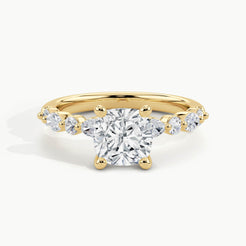 Yellow Gold, Cushion, down view