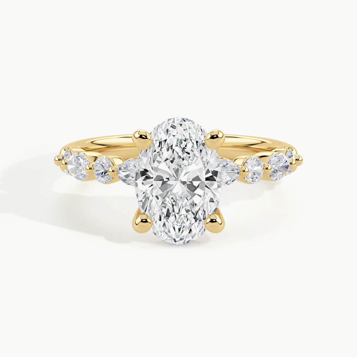 Yellow Gold, Oval, down view