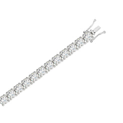 Classic 4 Prong Lab Diamond Tennis Bracelet – ~3ct – 14k White Gold – down view