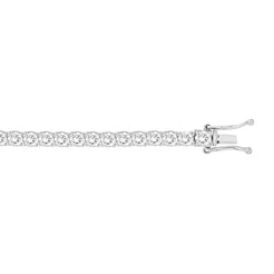 Classic 4 Prong Lab Diamond Tennis Bracelet – ~7ct – 14k White Gold – down view