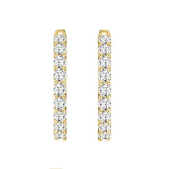 Lab Diamond Inside-Out Round Hoop Earring - 7ct - 14K Yellow Gold