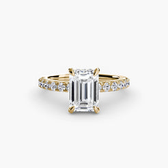 Yellow Gold, Emerald, down view