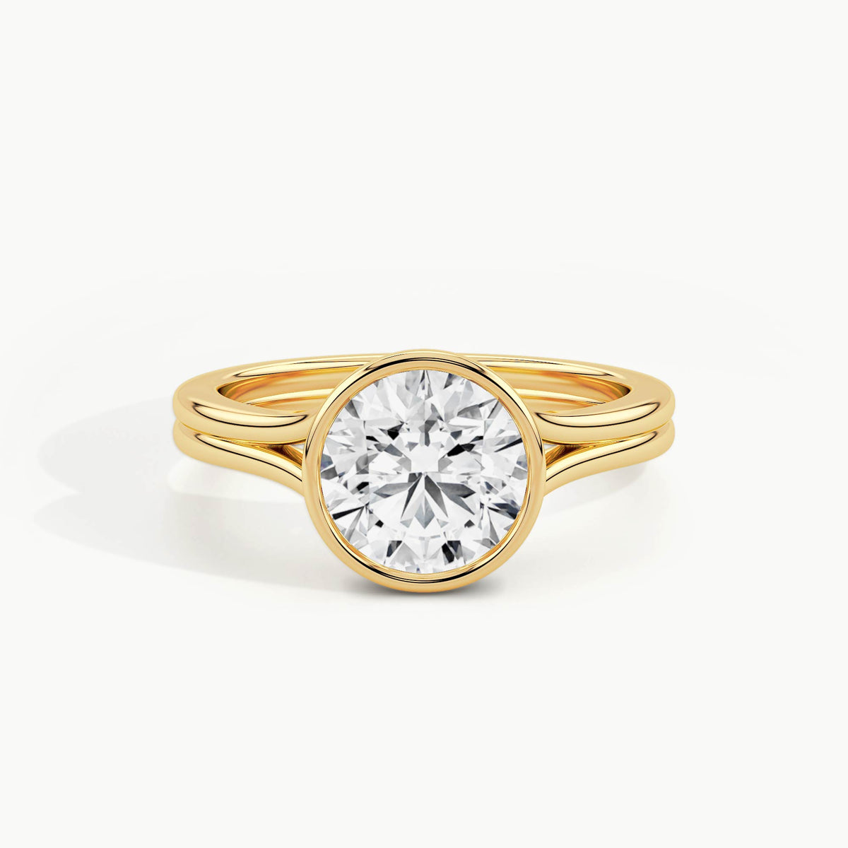 Yellow Gold, Round, down view