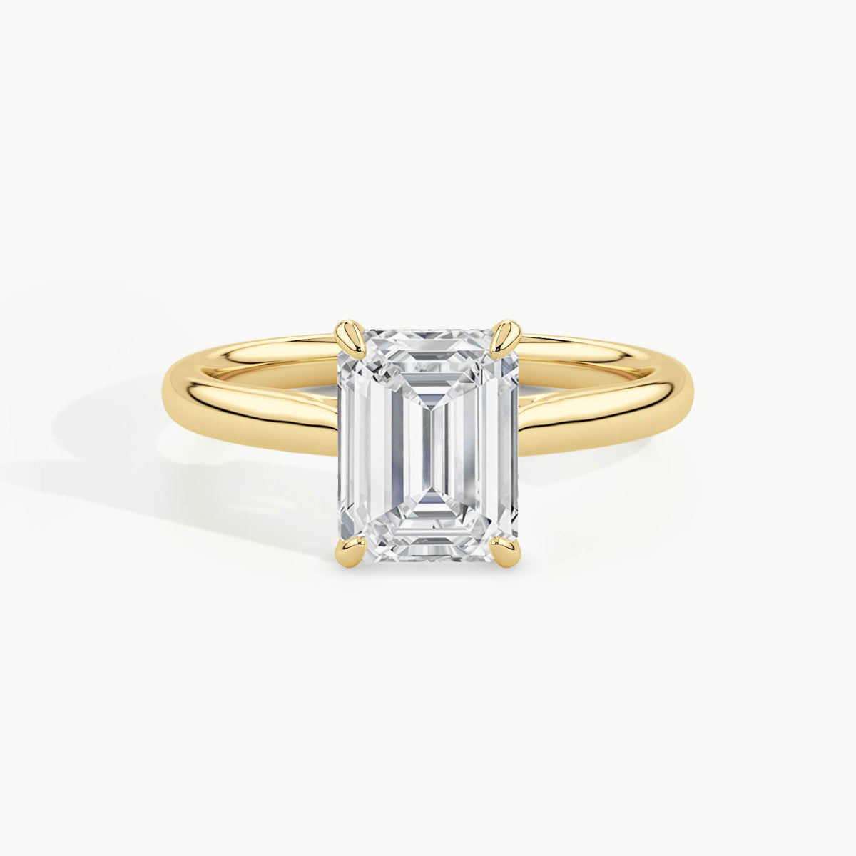 Yellow Gold, Emerald, down view