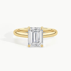 Yellow Gold, Emerald, down view