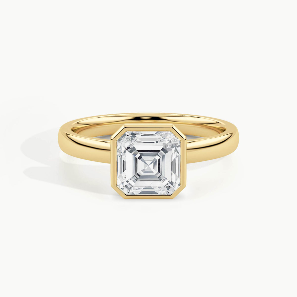Yellow Gold, Asscher, down view