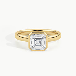 Yellow Gold, Asscher, down view