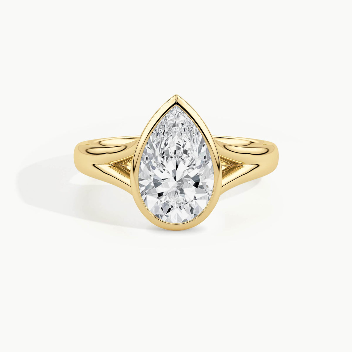 Yellow Gold, Pear, down view