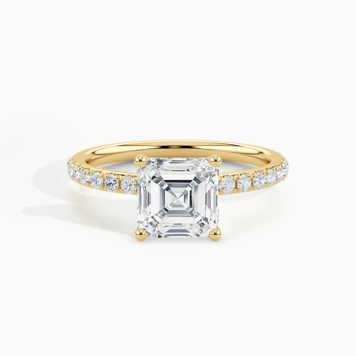 Yellow Gold, Asscher, down view