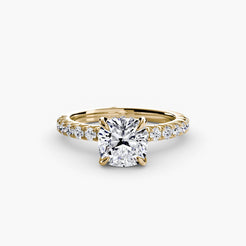 Yellow Gold, Cushion, down view