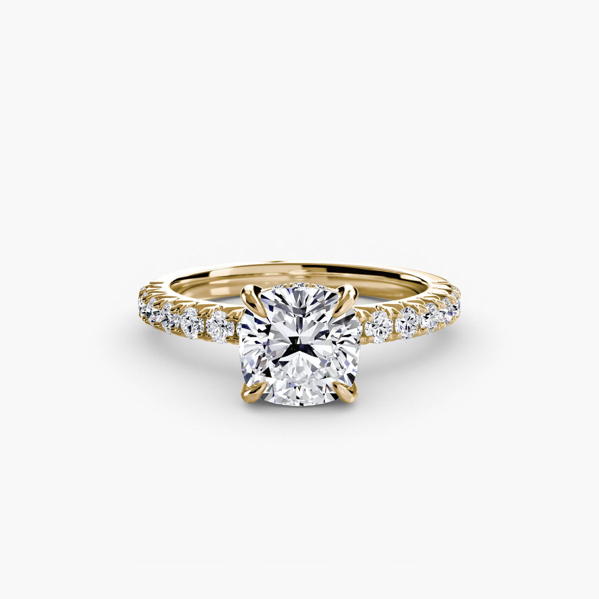 Yellow Gold, Cushion, down view