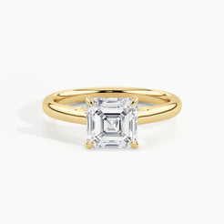Yellow Gold, Asscher, down view