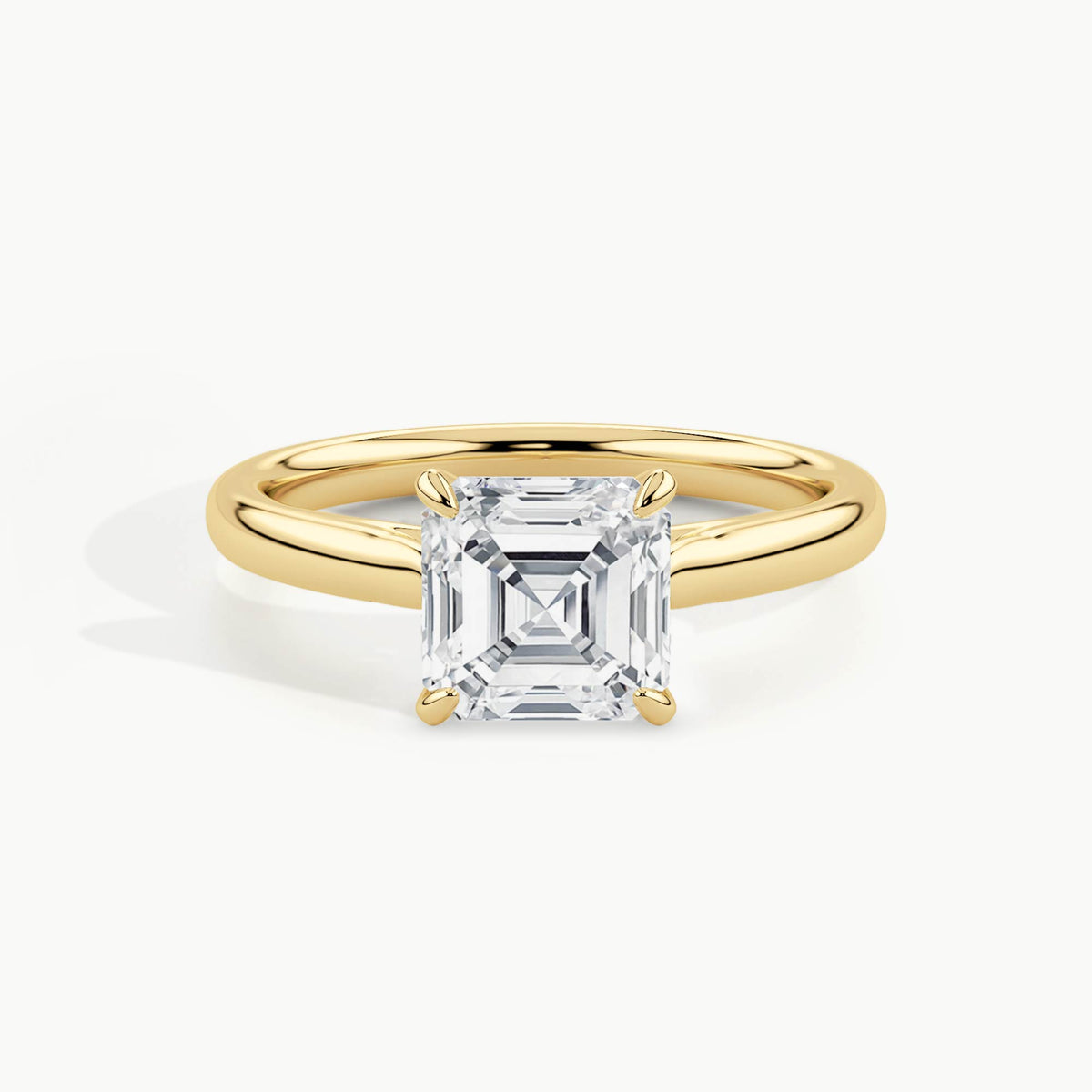 Yellow Gold, Asscher, down view