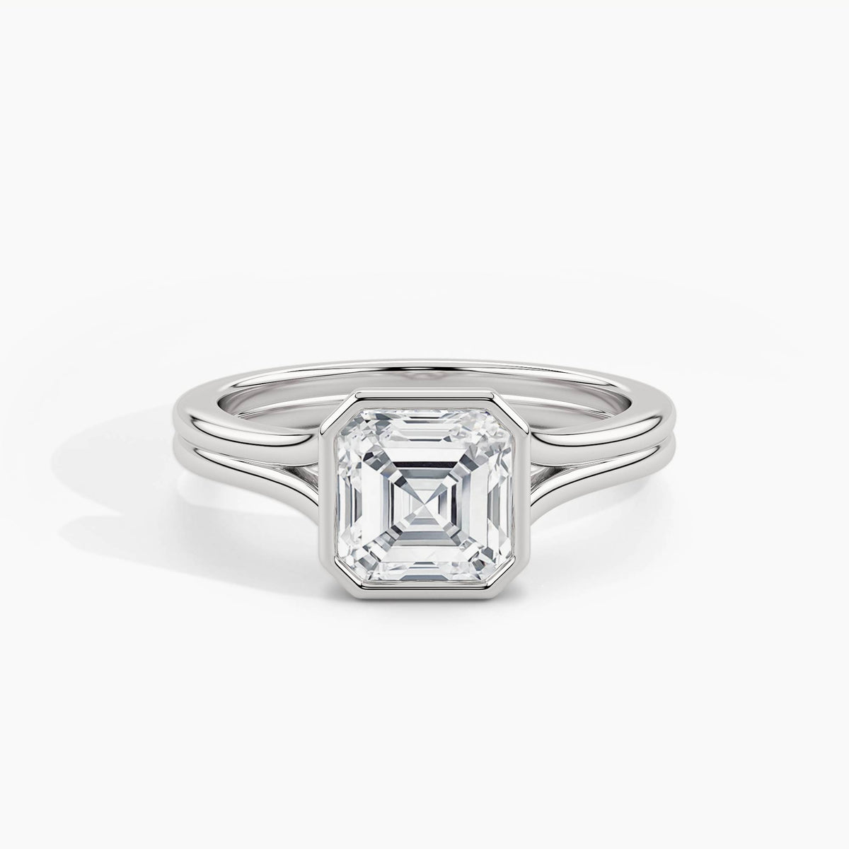 950 Platinum, Asscher, down view