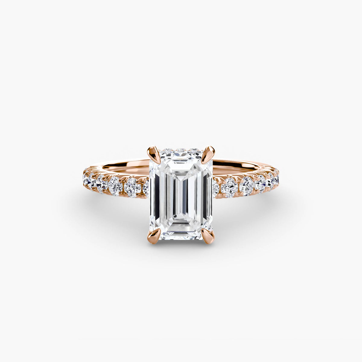 Rose Gold, Emerald, down view