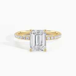 Yellow Gold, Emerald, down view