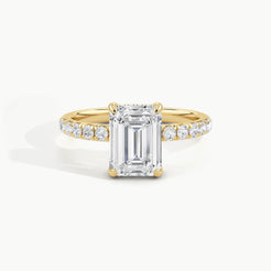 Yellow Gold, Emerald, down view