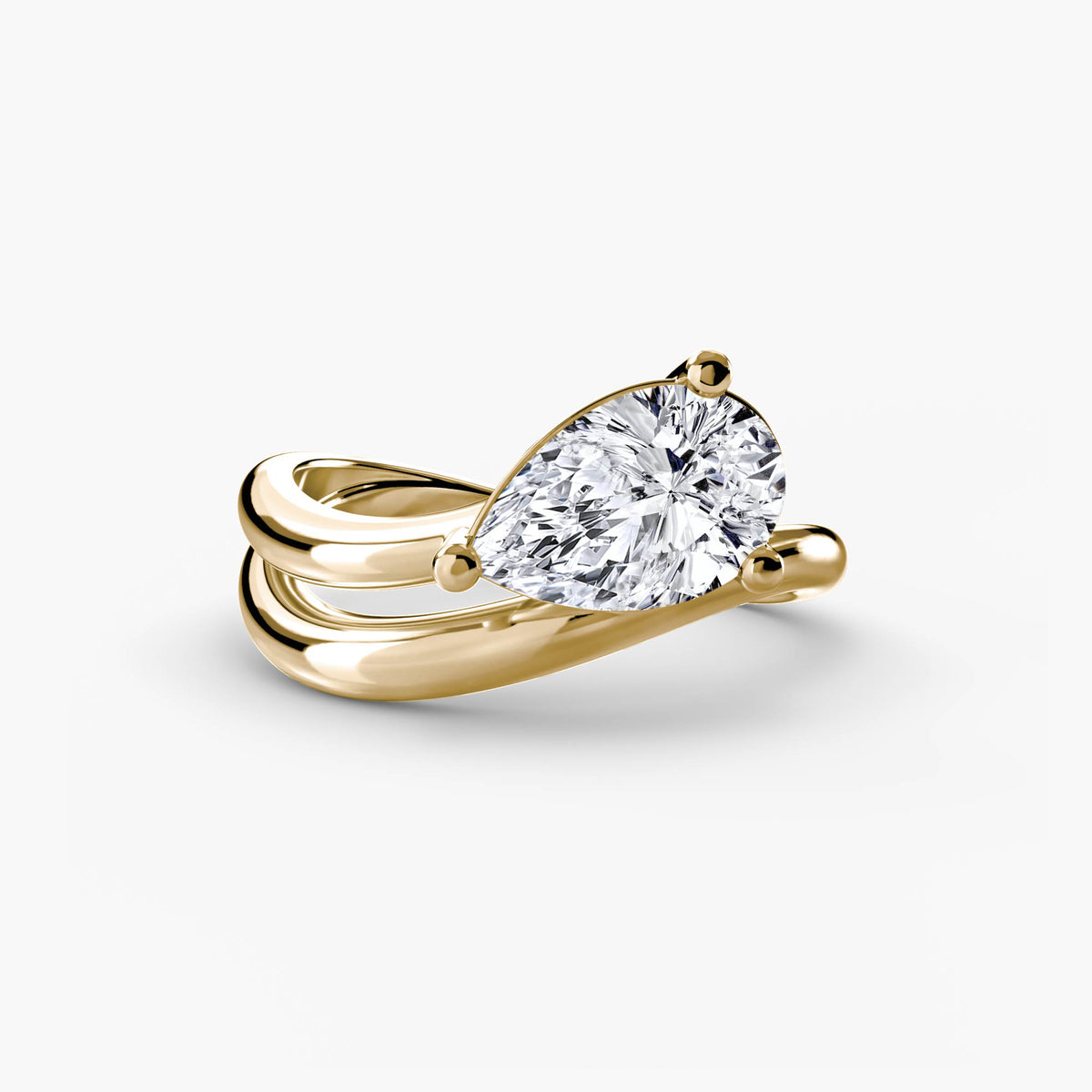 Yellow Gold, Pear, down view