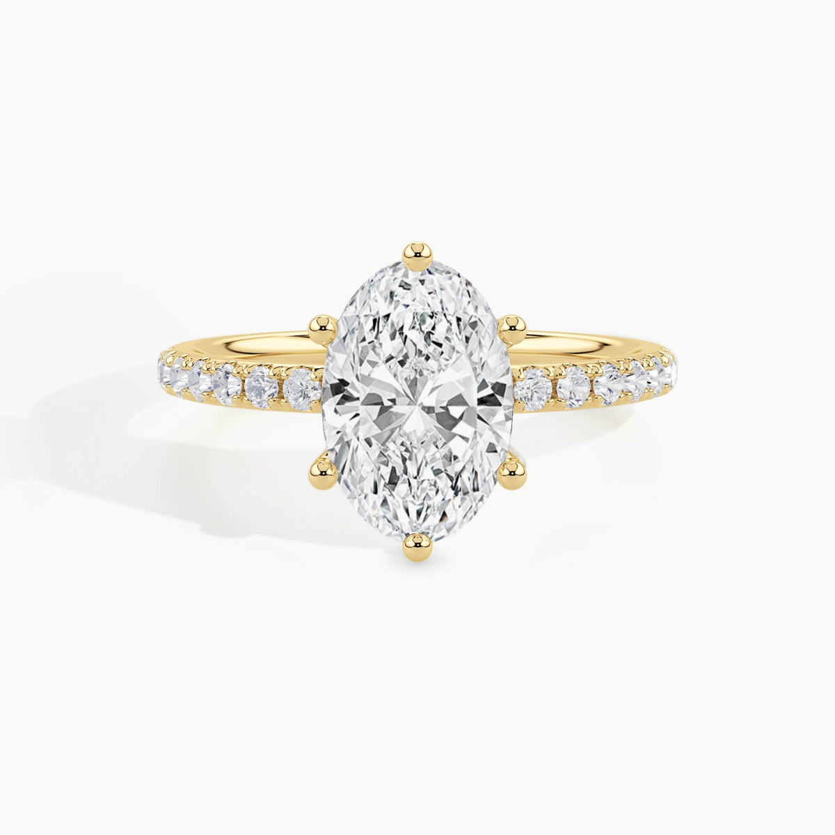 Yellow Gold, Oval, down view
