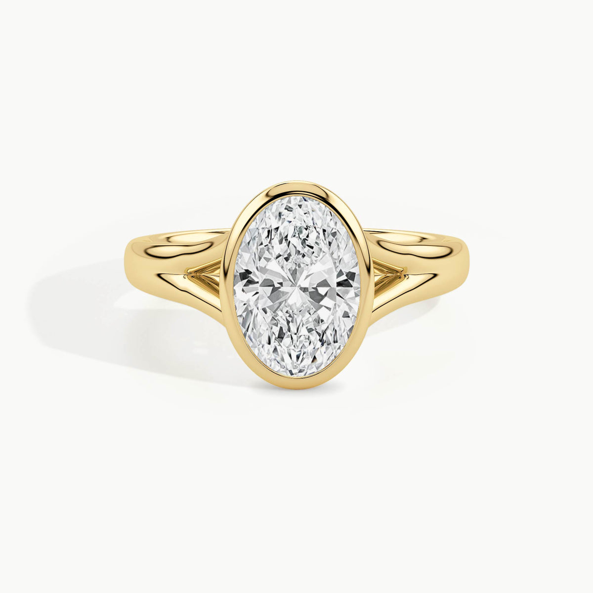 Yellow Gold, Oval, down view