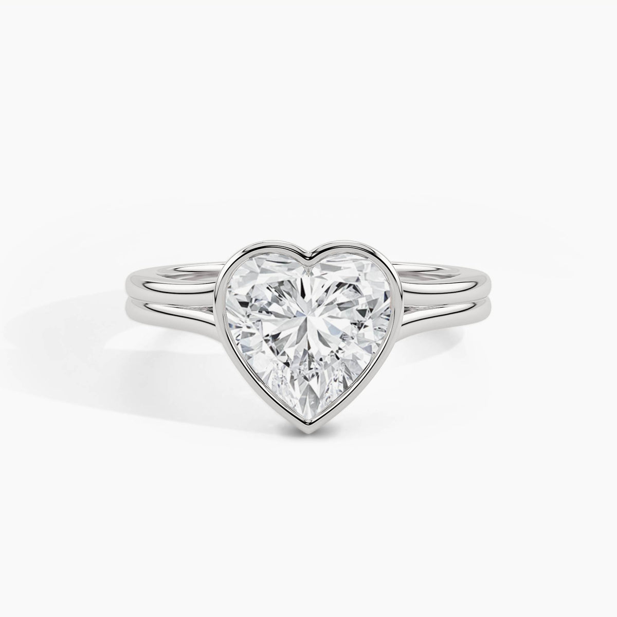 950 Platinum, Heart, down view