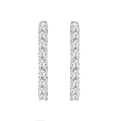 Lab Diamond Inside-Out Round Hoop Earring - 7ct - 14K White Gold
