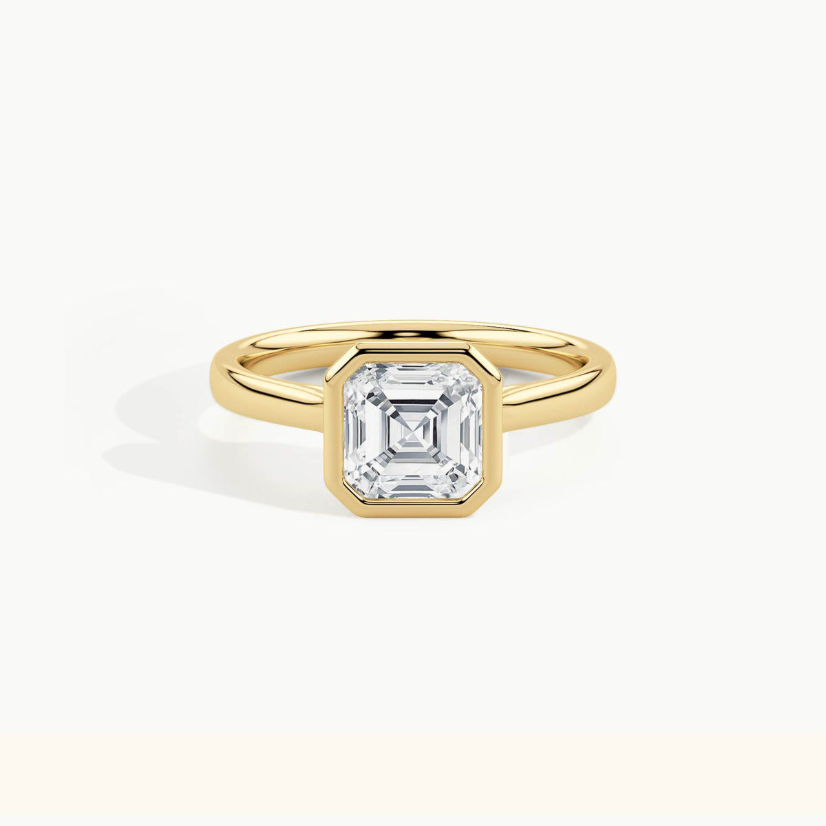 Yellow Gold, Asscher, down view
