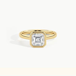 Yellow Gold, Asscher, down view