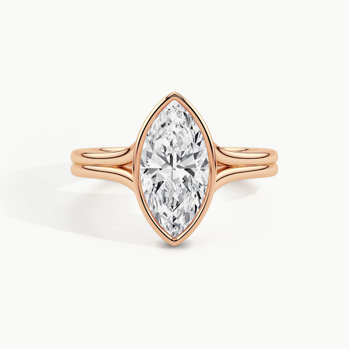 Rose Gold, Marquise, down view