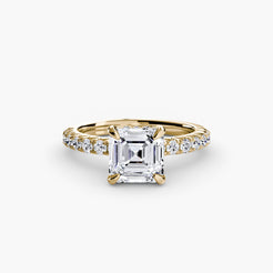 Yellow Gold, Asscher, down view