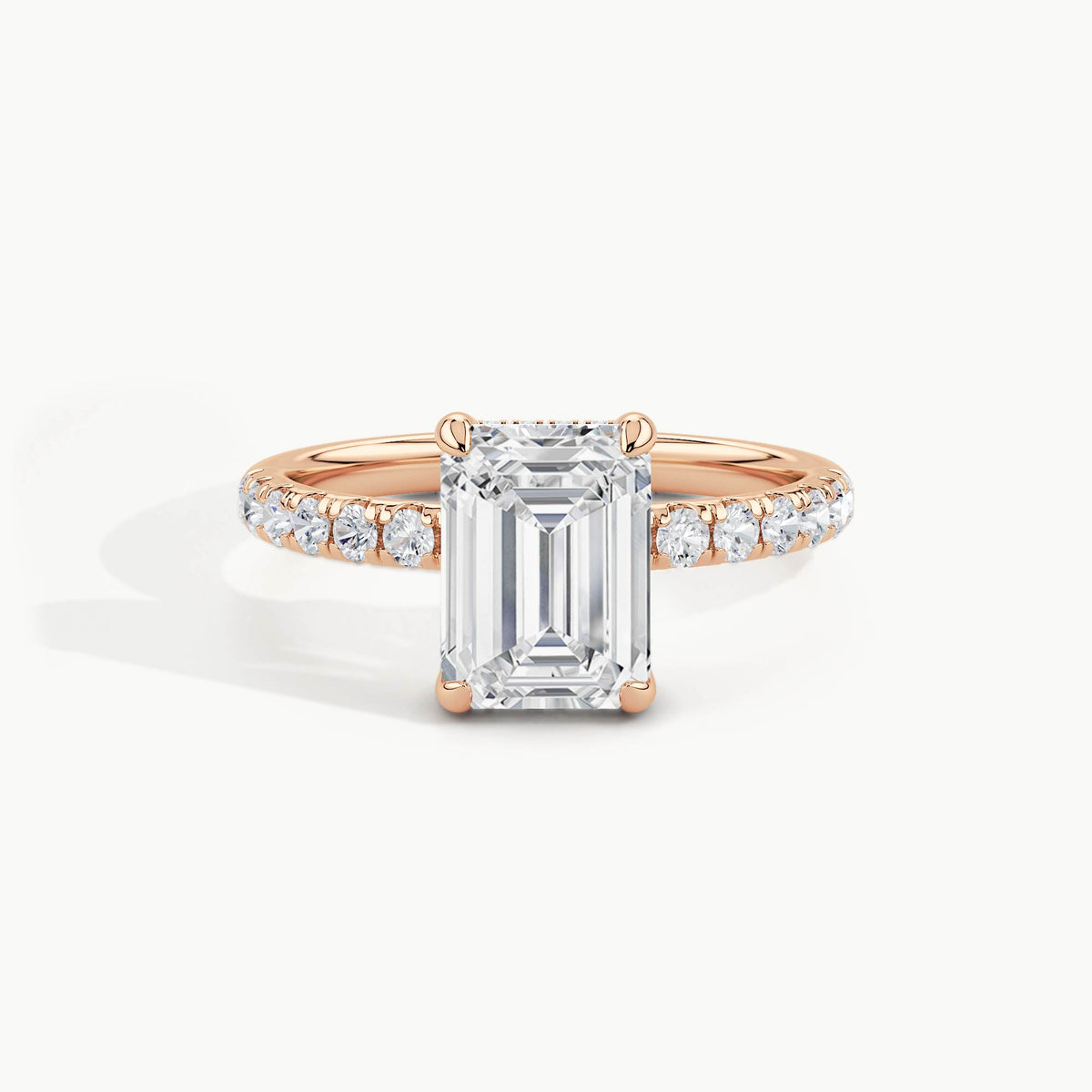 Rose Gold, Emerald, down view