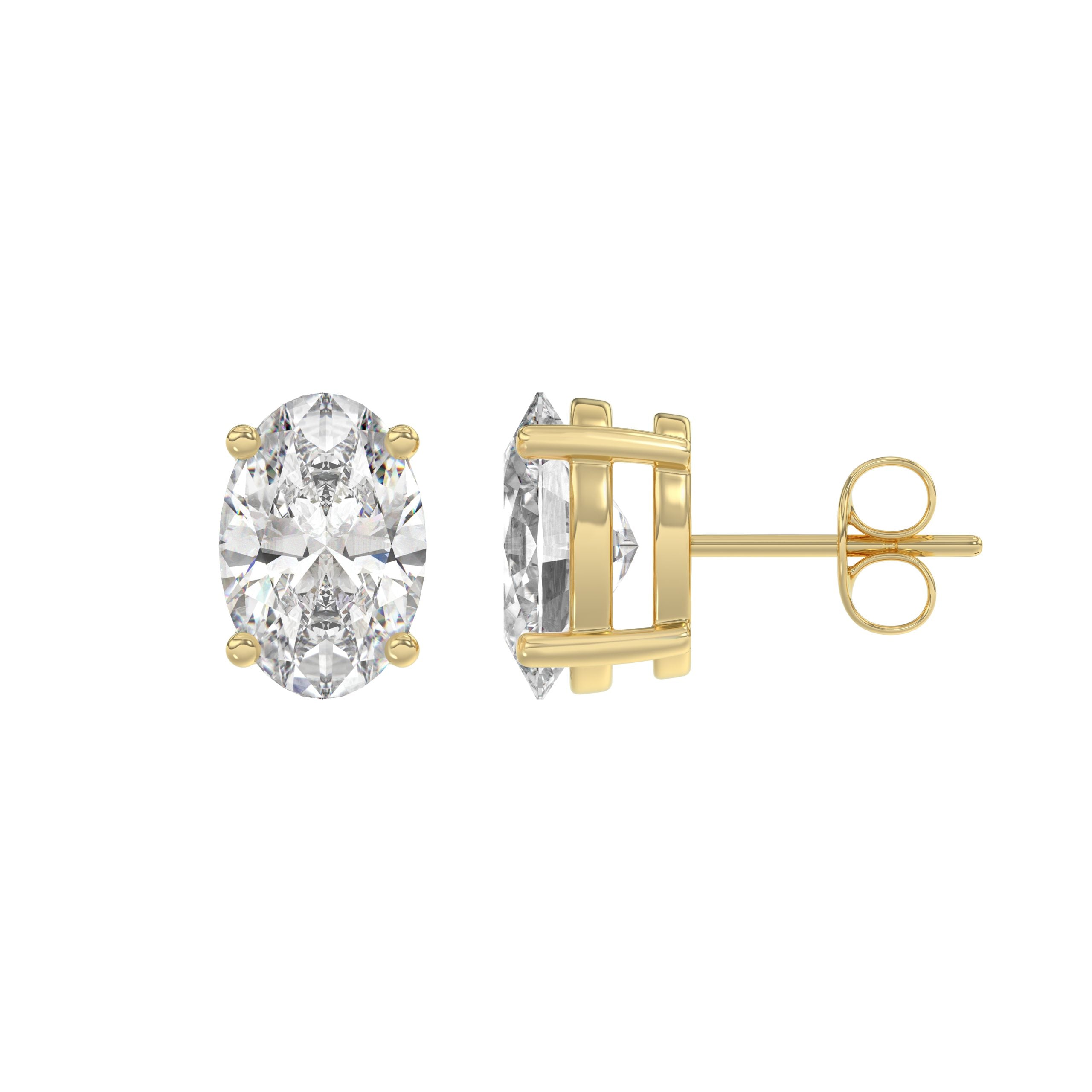 14K Yellow Gold, flat view
