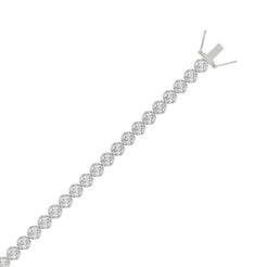 Lightweight Fusion Lab Diamond Tennis Bracelet – ~3ct – 14k White Gold – flat view