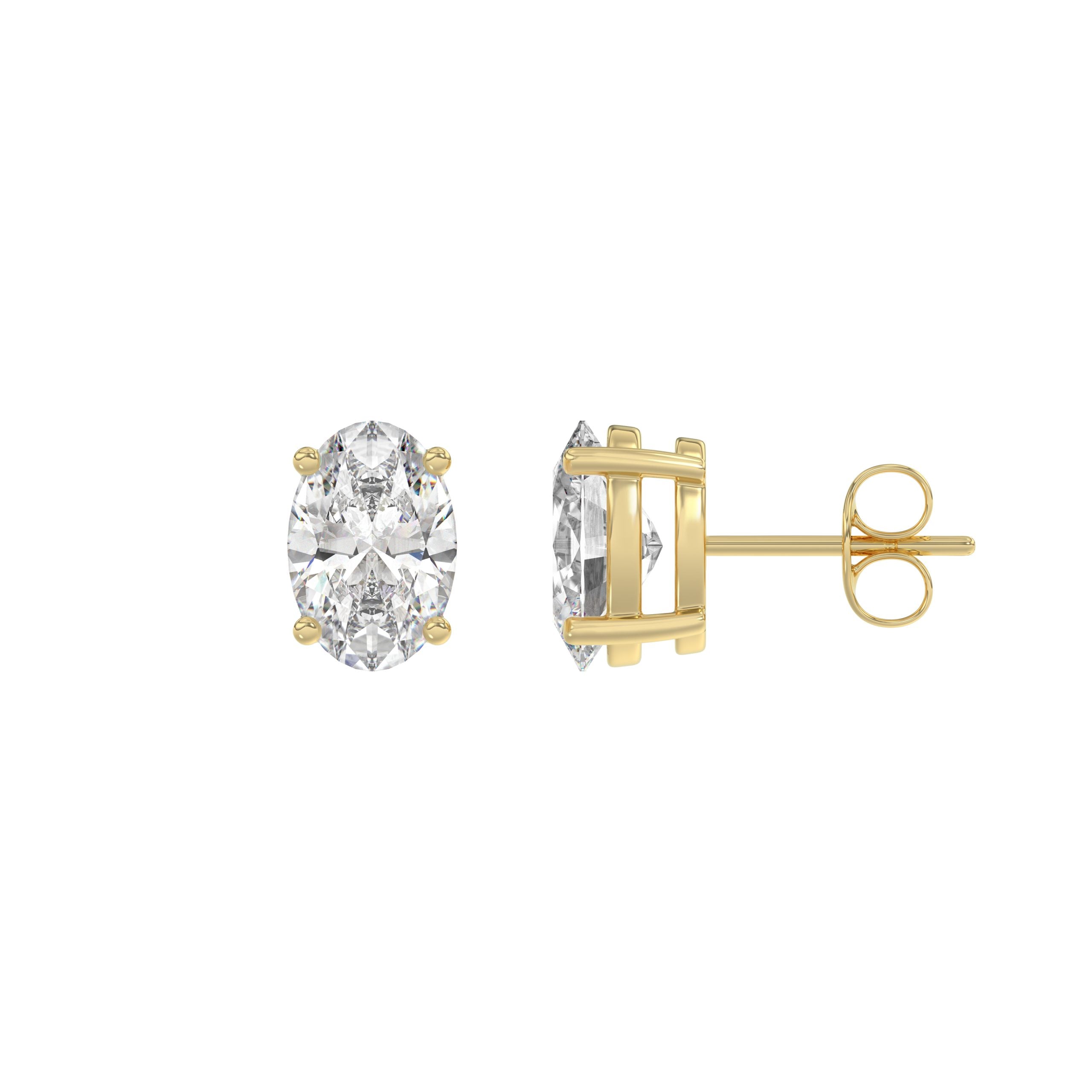 14K Yellow Gold, flat view