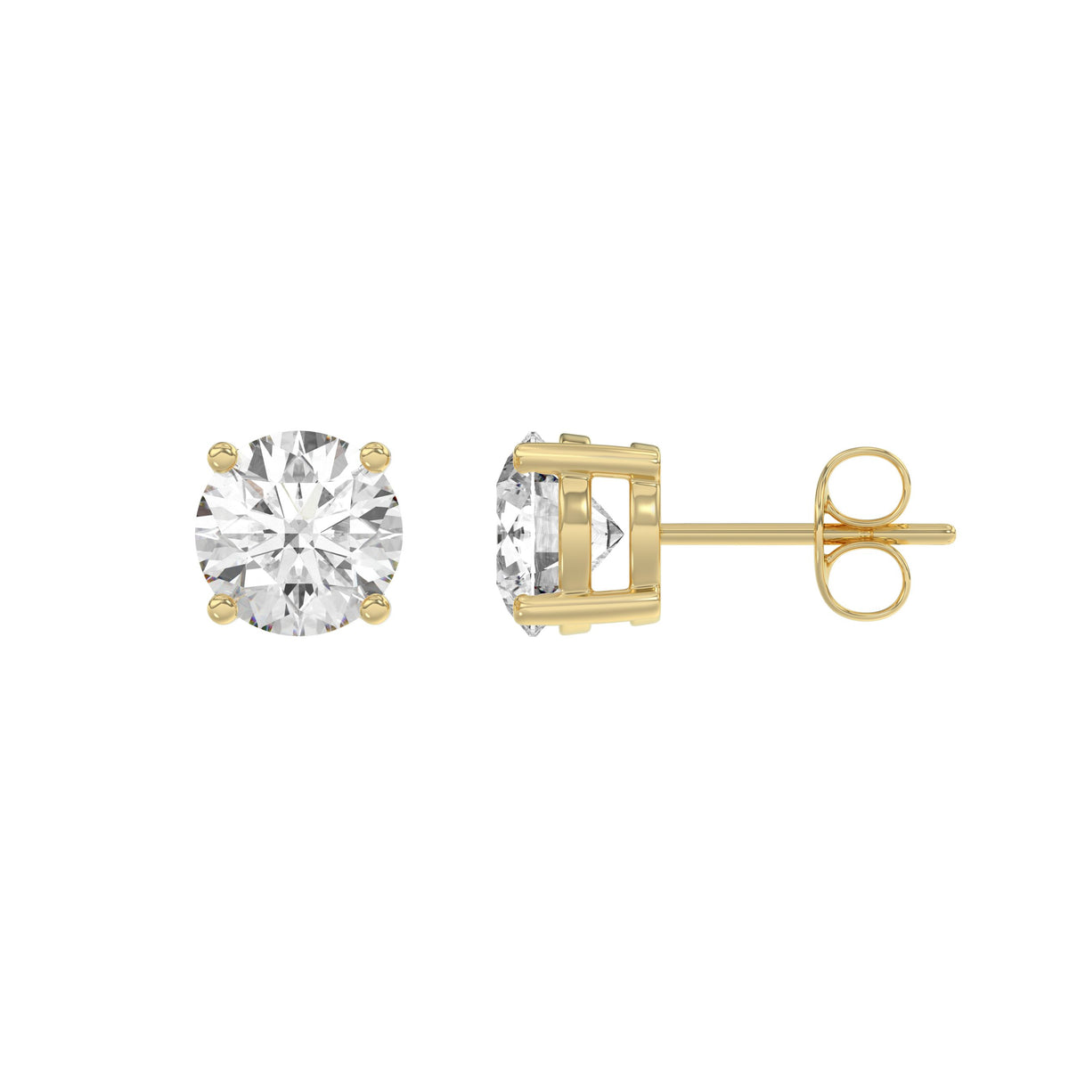 14K Yellow Gold, flat view