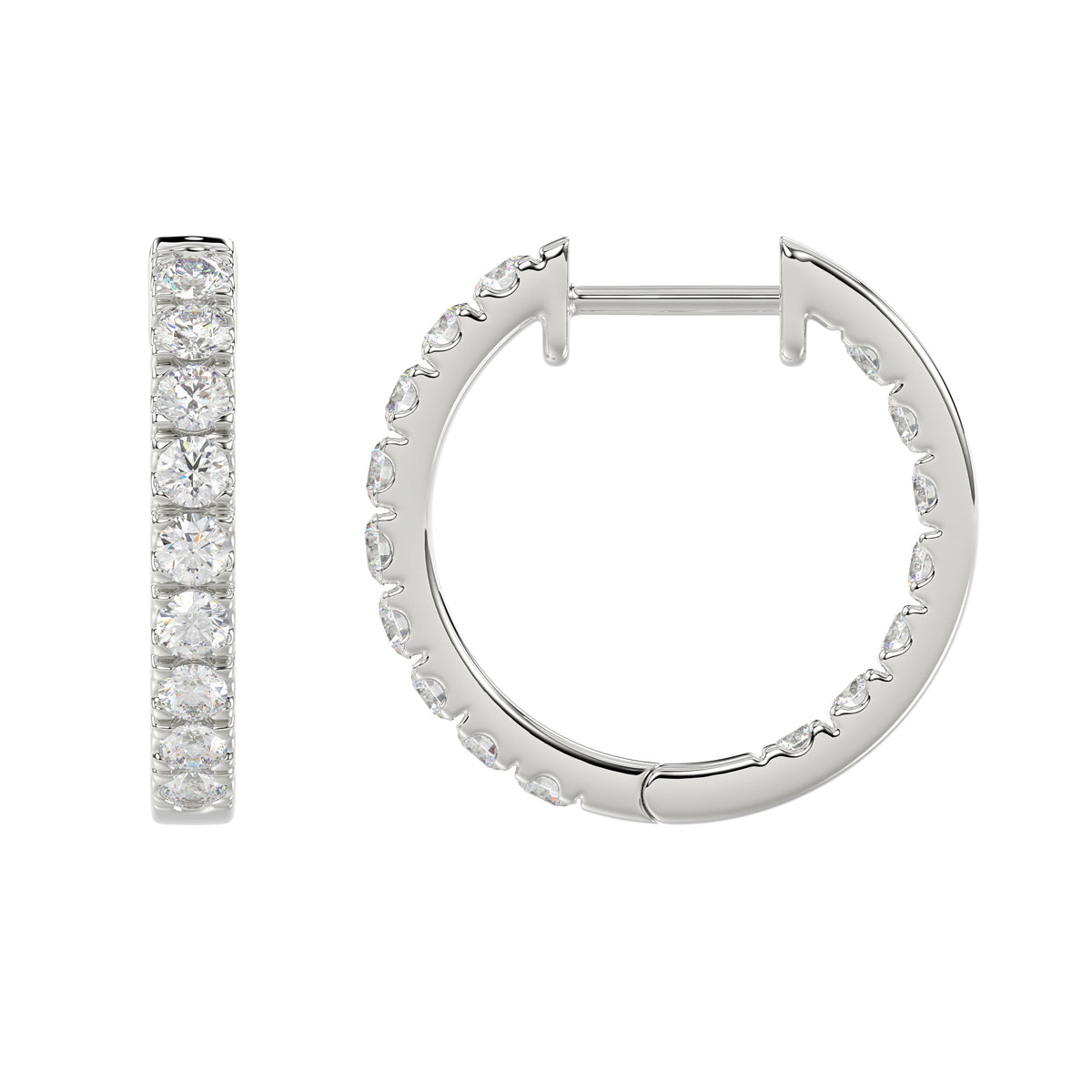 14K White Gold, flat view
