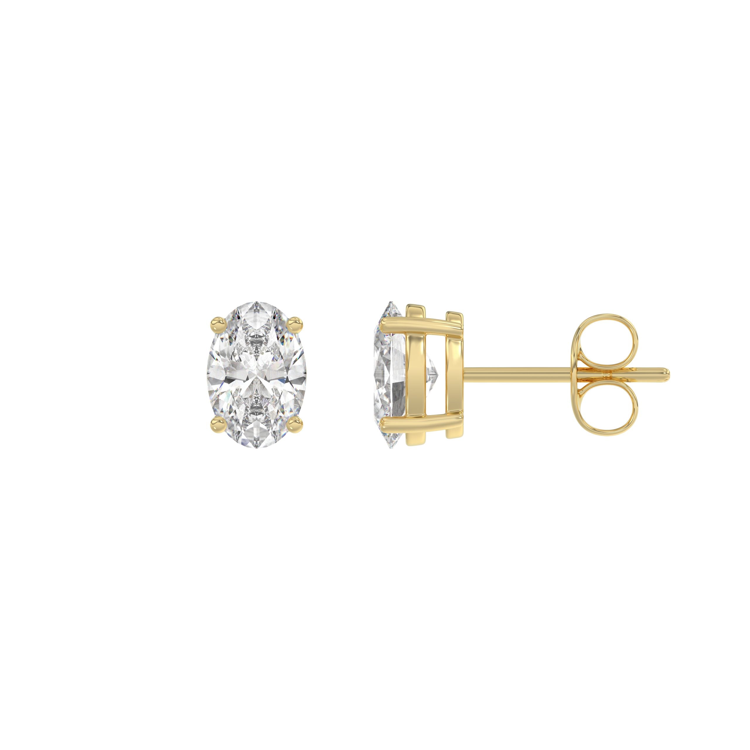 14K Yellow Gold, flat view