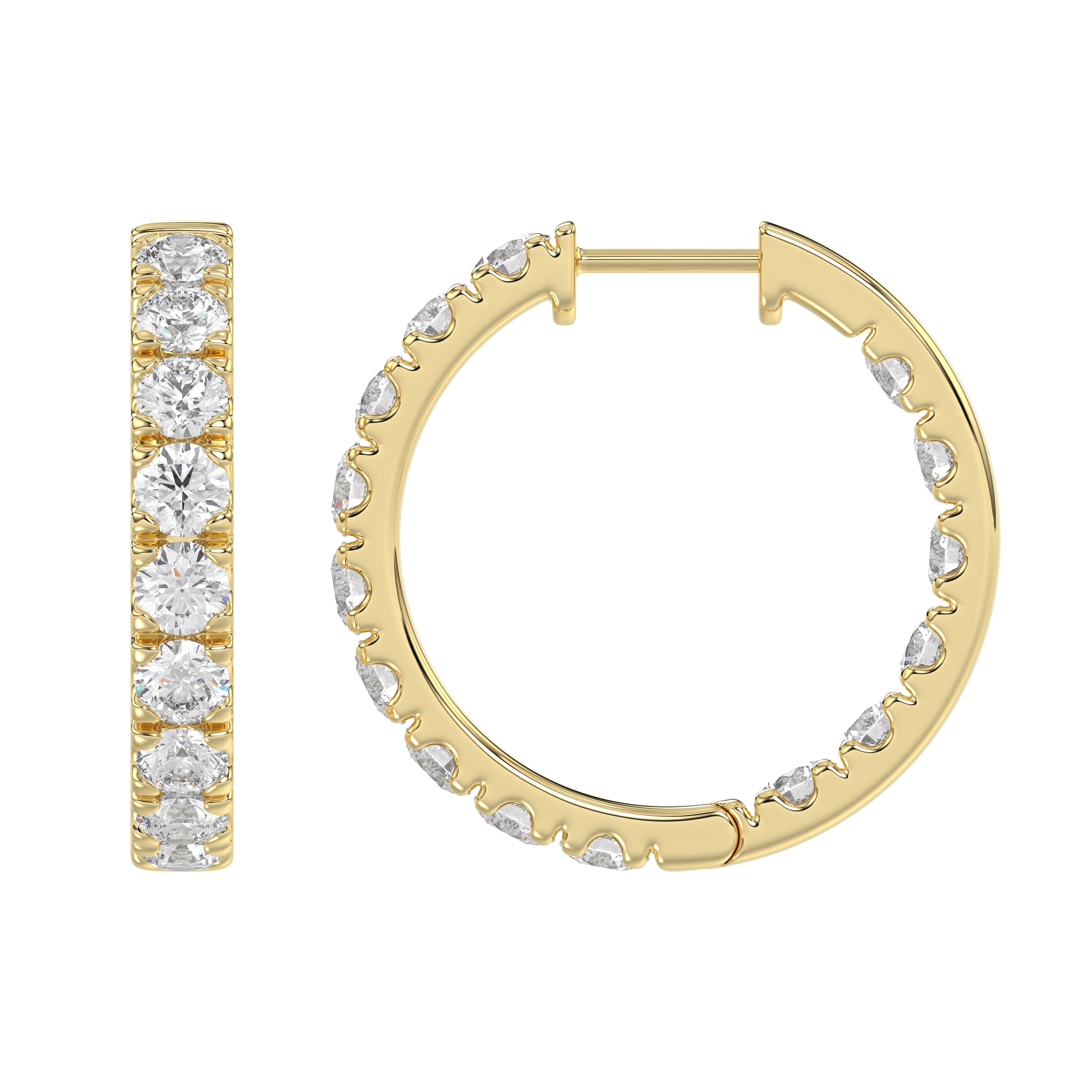 14K Yellow Gold, flat view