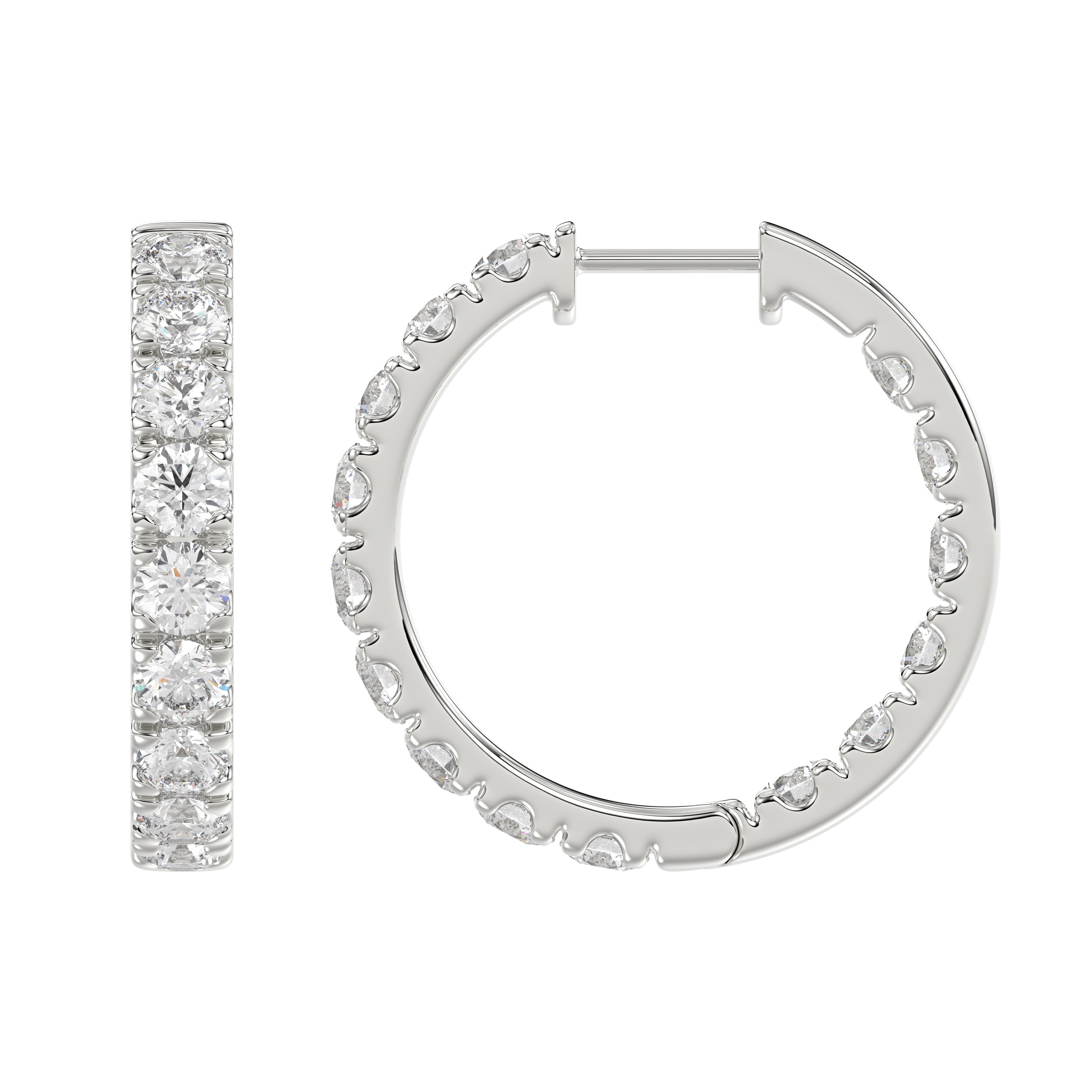 14K White Gold, flat view