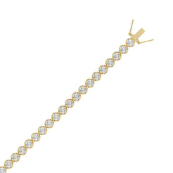 Lightweight Fusion Lab Diamond Tennis Bracelet – ~5ct – 14k Yellow Gold – flat view