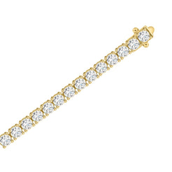 Classic 4 Prong Lab Diamond Tennis Bracelet – ~3ct – 14k Yellow Gold – flat view