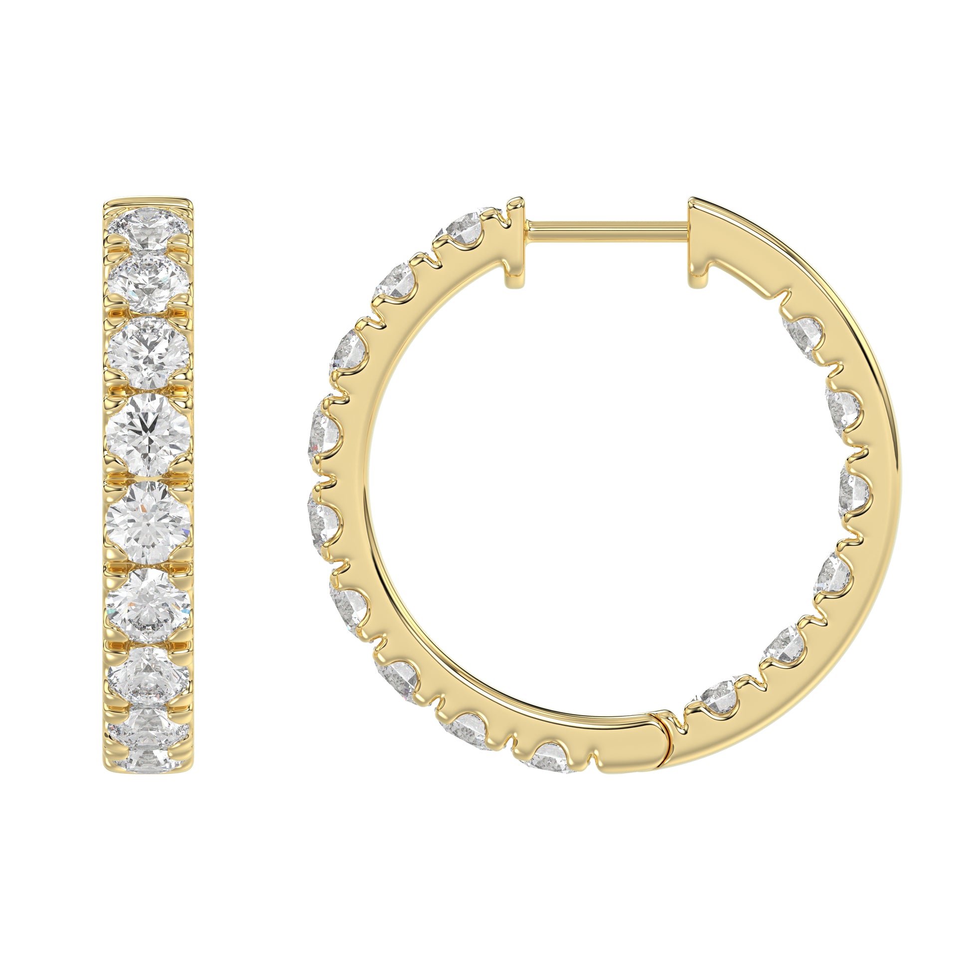 14K Yellow Gold, flat view