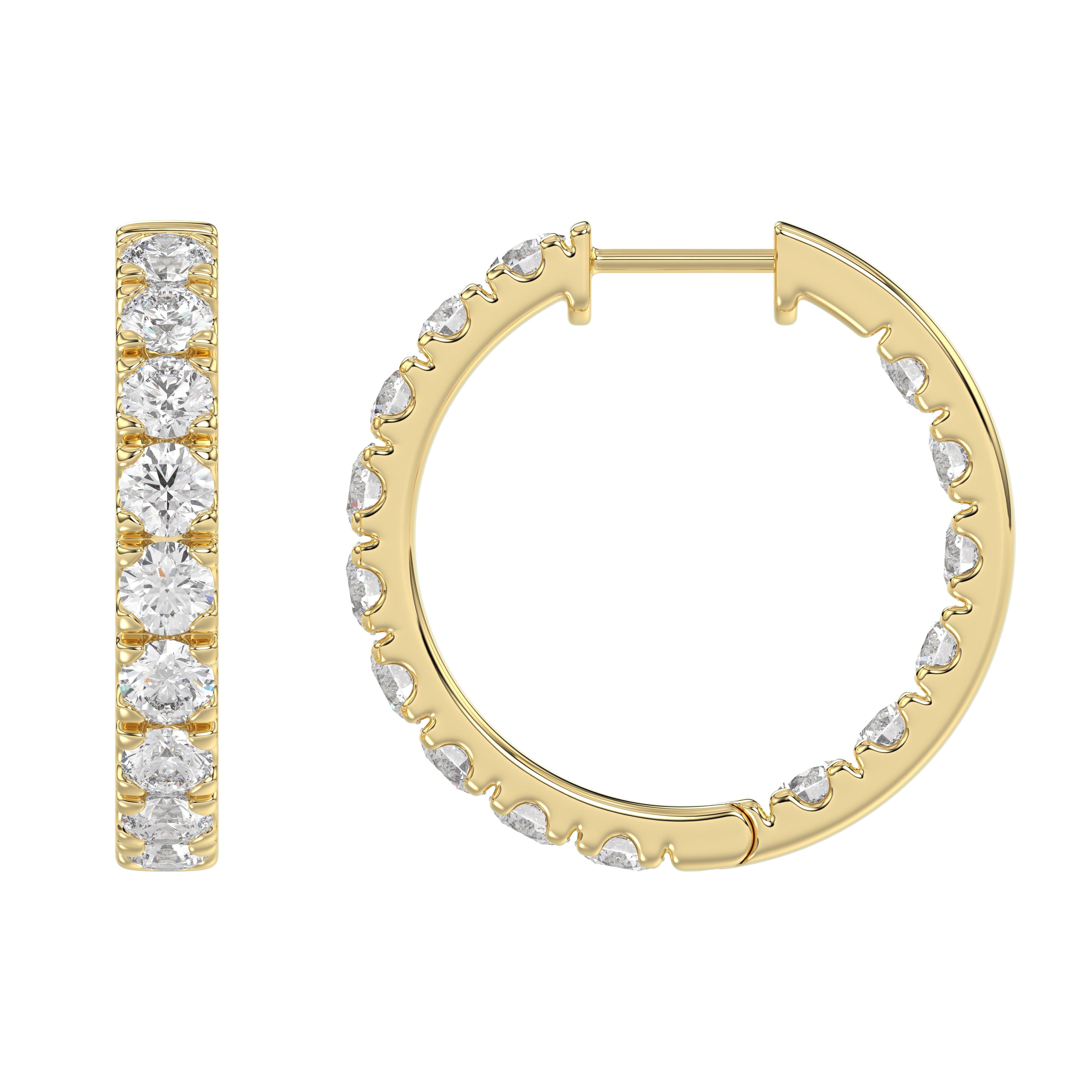 14K Yellow Gold, flat view