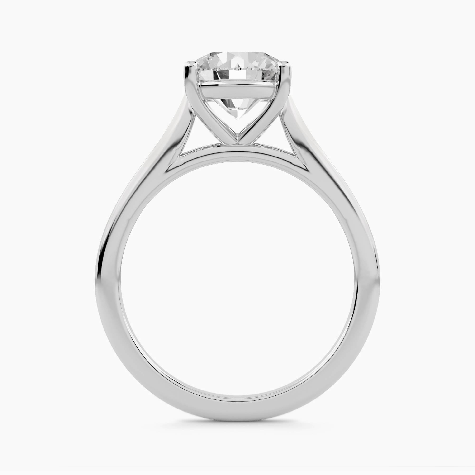 Solitaire Ring with Plain Cathedral Shank, front view